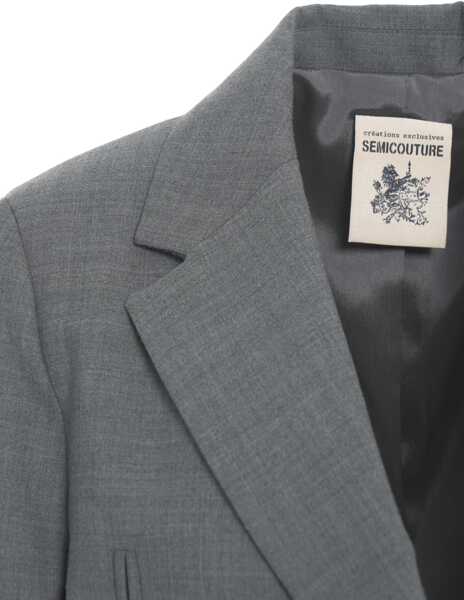 Sacouri Semicouture Single-breasted blazer Grey Femei (BM 19029757) 6
