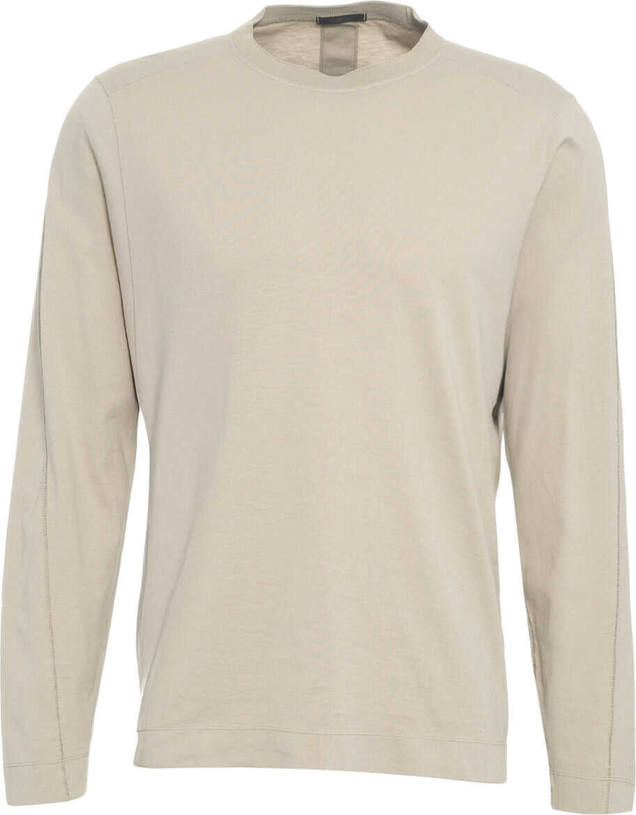 Tricouri Transit Cotton longsleeve shirt Beige Barbati (BM 19029823) 2