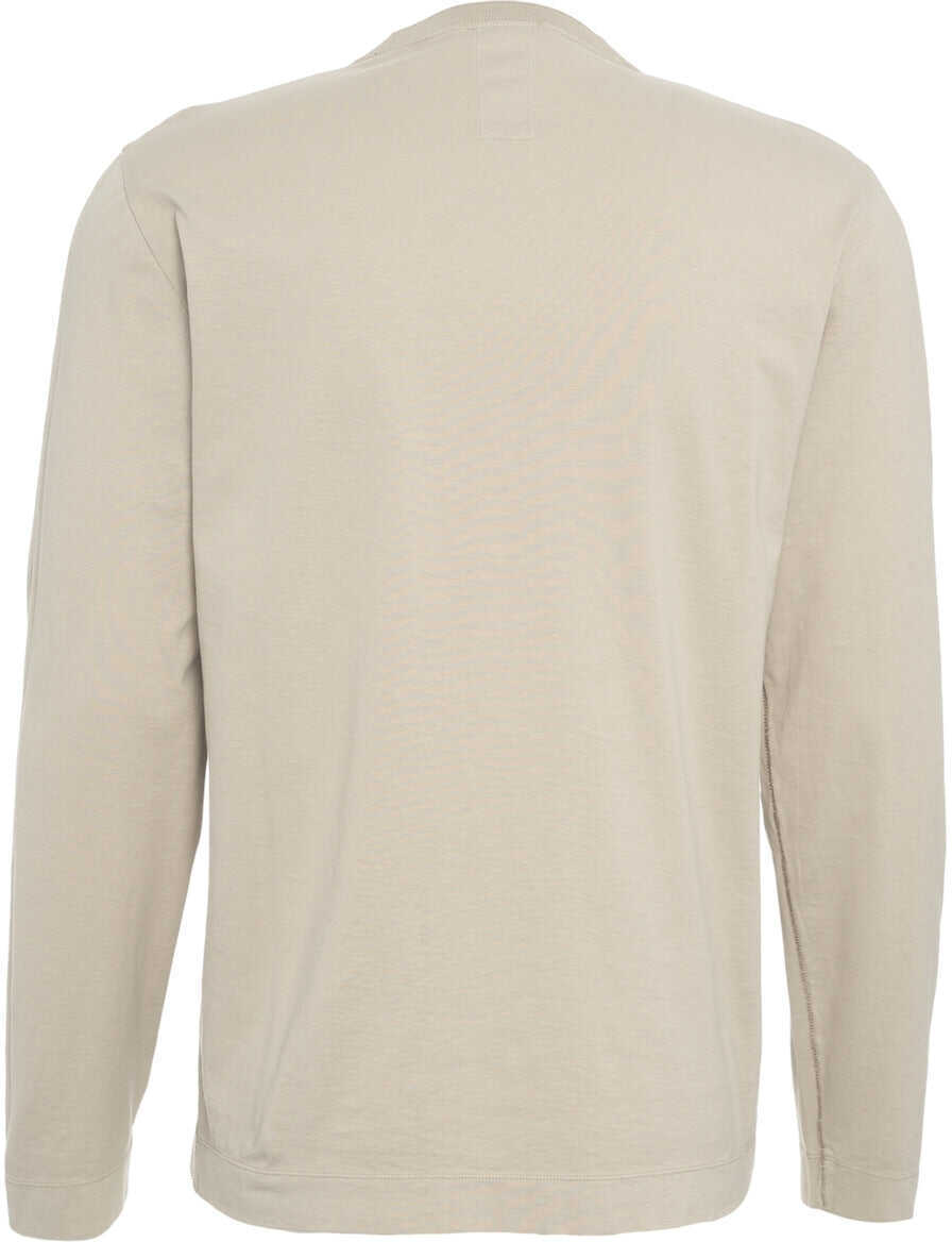 Tricouri Transit Cotton longsleeve shirt Beige Barbati (BM 19029823) 3