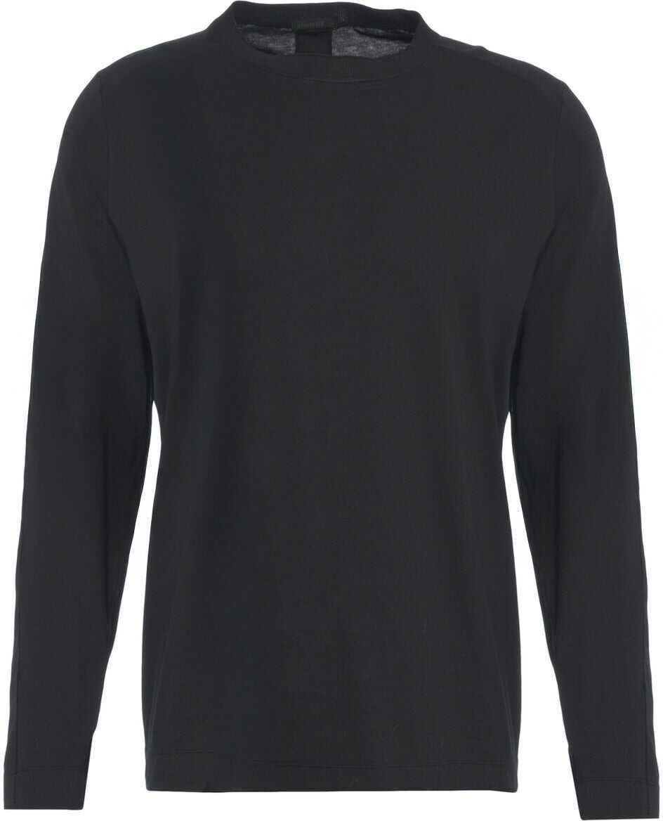 Tricouri Transit Cotton longsleeve shirt Black Barbati (BM 19029823) 2