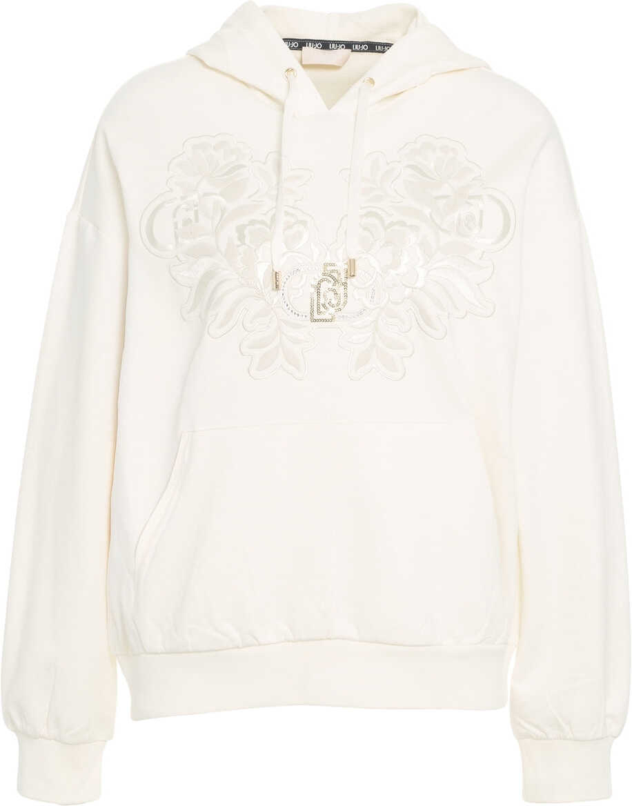 Bluze de trening Liu Jo Hoodie with embroidery White Femei (BM 19029883) 2
