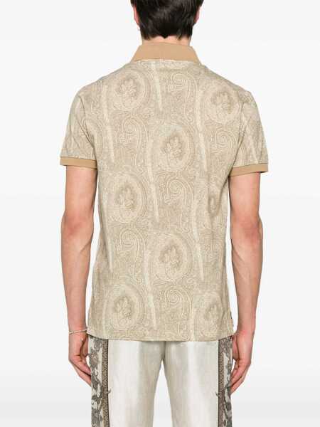 Tricouri Polo ETRO Polo shirt with paisley print Beige Barbati (BM 19029889) 3