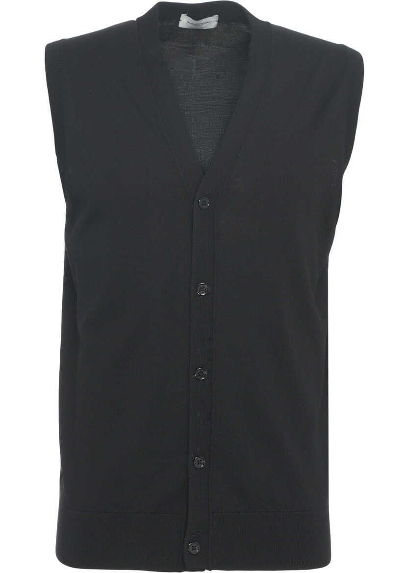 Pulovere casual Paolo Pecora Knit vest Black Barbati (BM 19029901) 2