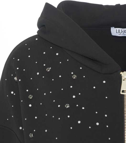 Bluze de trening Liu Jo Hoodie with rhinestones Black Femei (BM 19029919) 5