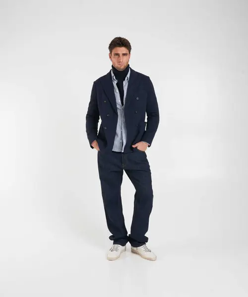 Pulovere Dondup Wool blend turtleneck sweater Blue Barbati (BM 19029925) 3