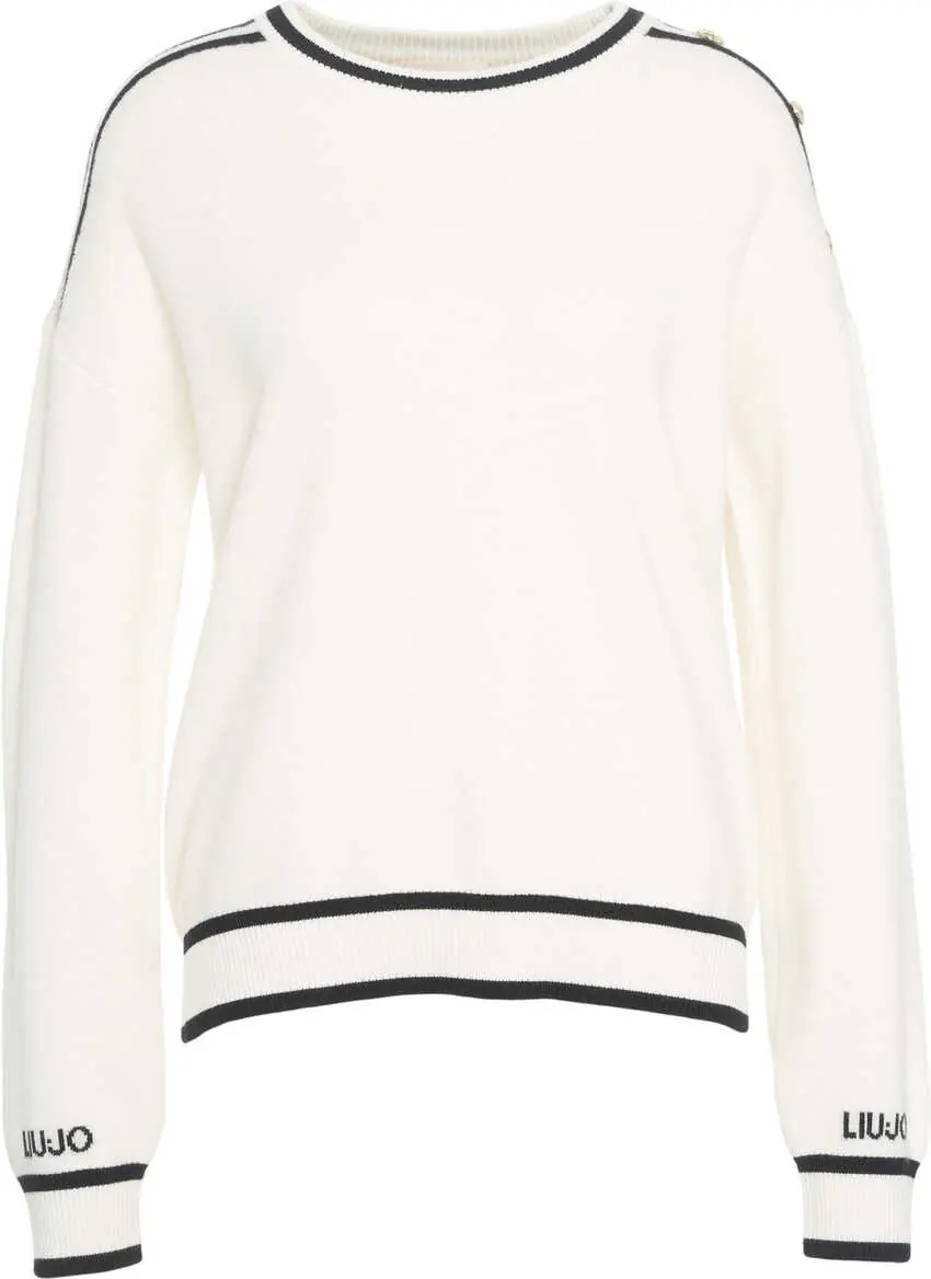 Pulovere LIU JO SPORT Sweater with decorative buttons White Femei (BM 19029934) 2