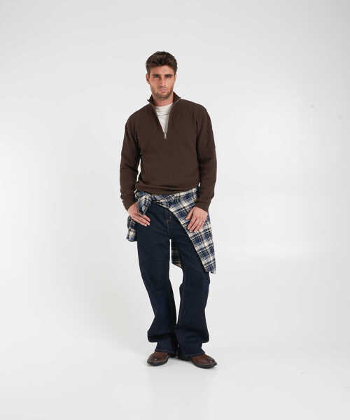 Pulovere CLOSED Knit sweater with zip Brown Barbati (BM 19030066) 3