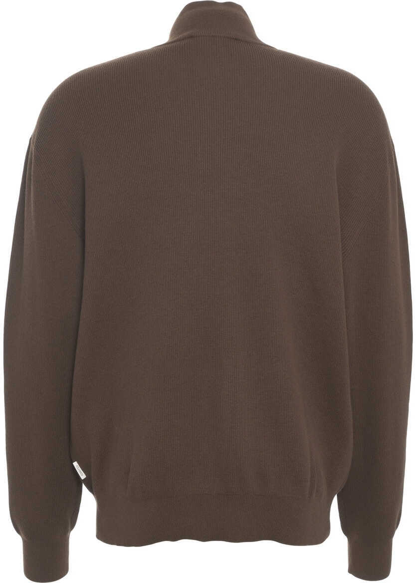 Pulovere CLOSED Knit sweater with zip Brown Barbati (BM 19030066) 4