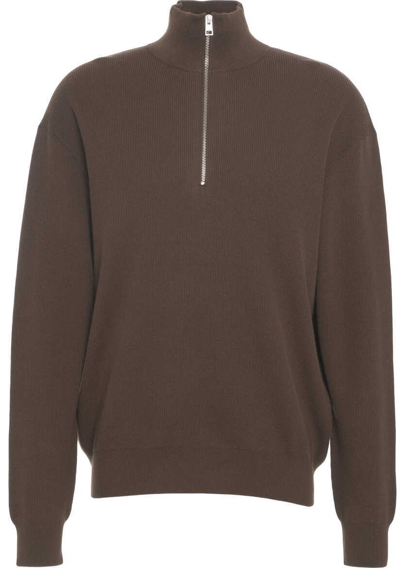 Pulovere CLOSED Knit sweater with zip Brown Barbati (BM 19030066) 1