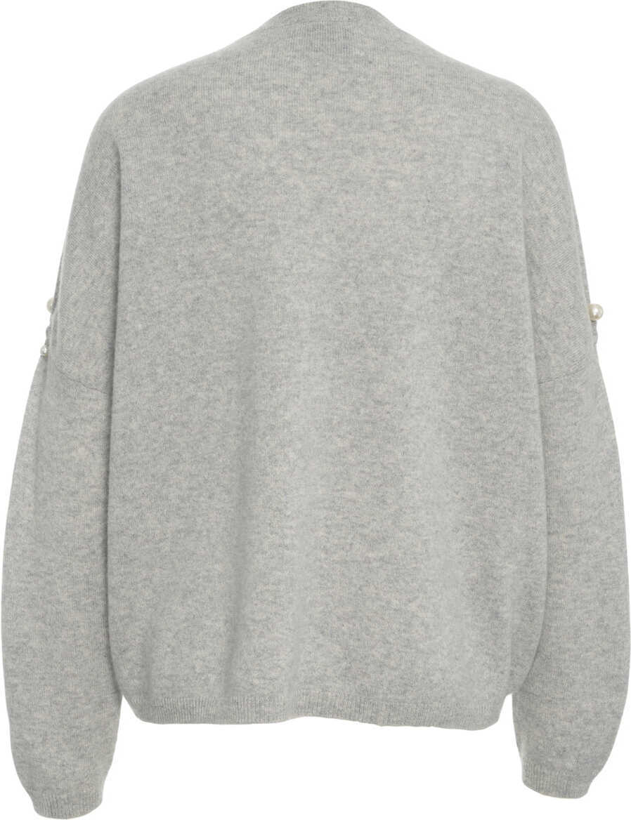 Pulovere MVM Cashmere sweater with pearl detail Grey Femei (BM 19030111) 3