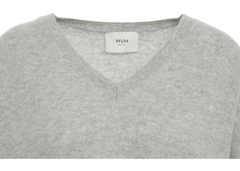 Pulovere MVM Cashmere sweater with pearl detail Grey Femei (BM 19030111) 4