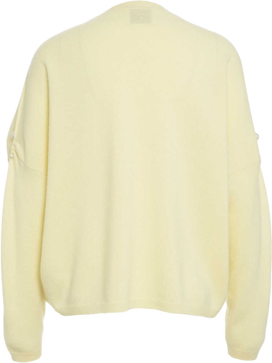 Pulovere MVM Cashmere sweater with pearl detail Yellow Femei (BM 19030111) 3