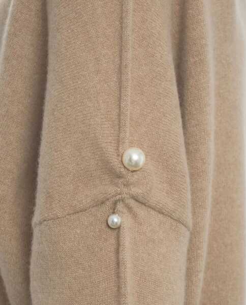 Pulovere MVM Cashmere sweater with pearl detail Brown Femei (BM 19030111) 5