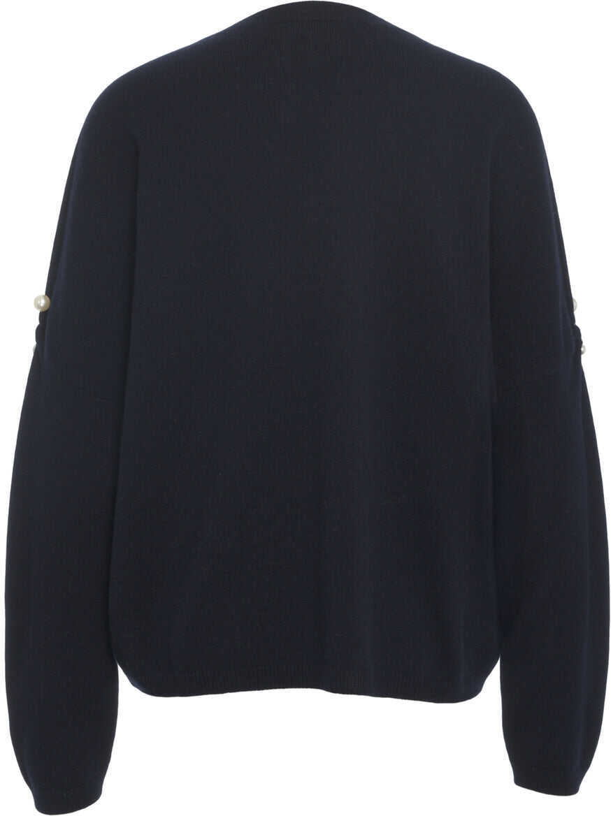 Pulovere MVM Cashmere sweater with pearl detail Blue Femei (BM 19030111) 3