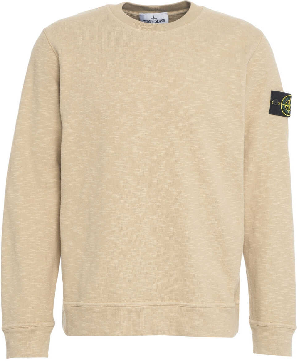 Pulovere casual Stone Island Sweatshirt with logo detail Beige Barbati (BM 19030120) 2