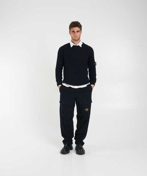 Pulovere Stone Island Ribbed sweater with logo Blue Barbati (BM 19030141) 3