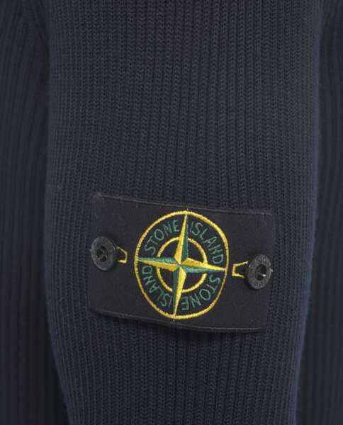 Pulovere Stone Island Ribbed sweater with logo Blue Barbati (BM 19030141) 5