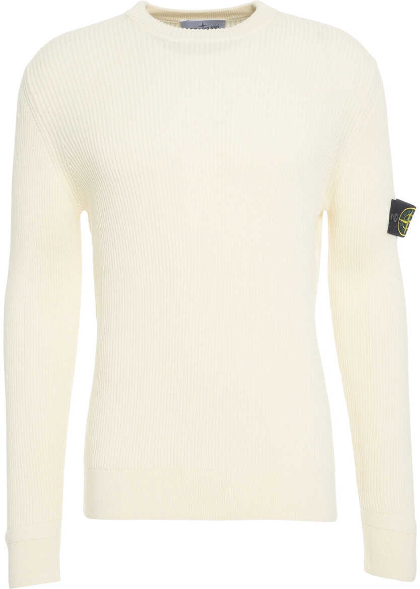 Pulovere Stone Island Ribbed sweater with logo White Barbati (BM 19030141) 2