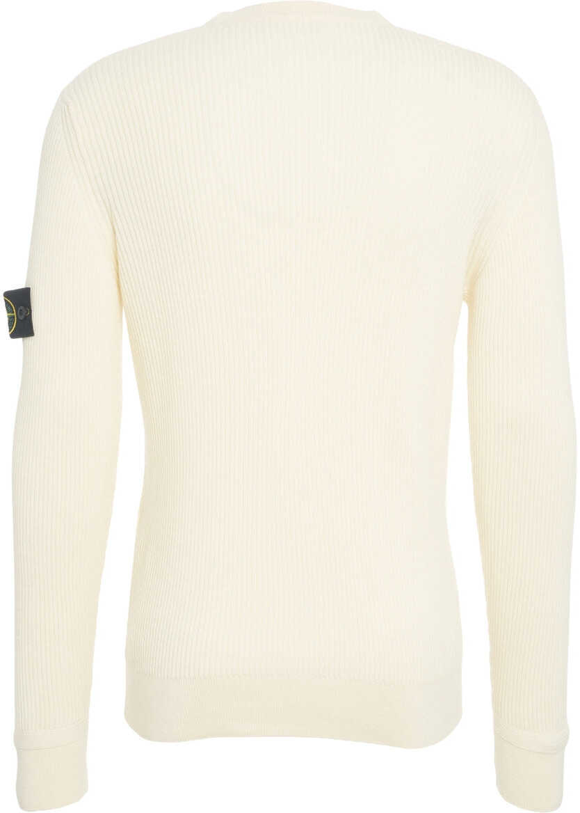 Pulovere Stone Island Ribbed sweater with logo White Barbati (BM 19030141) 7