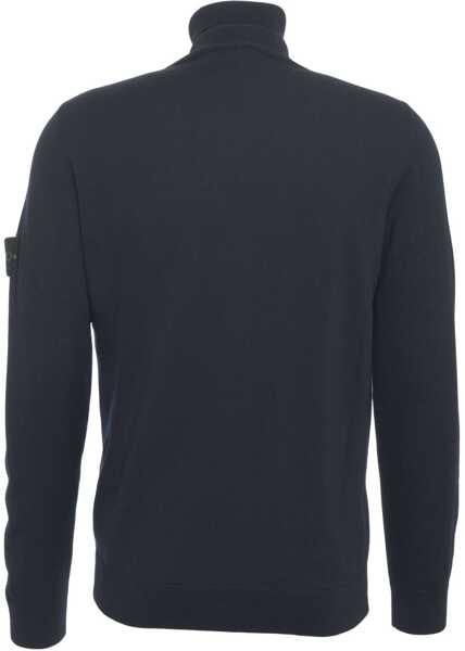 Pulovere Stone Island Turtleneck sweater with logo detail Blue Barbati (BM 19030144) 3