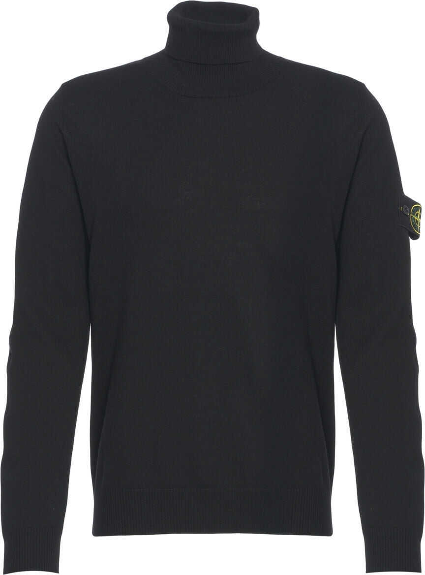 Pulovere Stone Island Turtleneck sweater with logo detail Black Barbati (BM 19030144) 2
