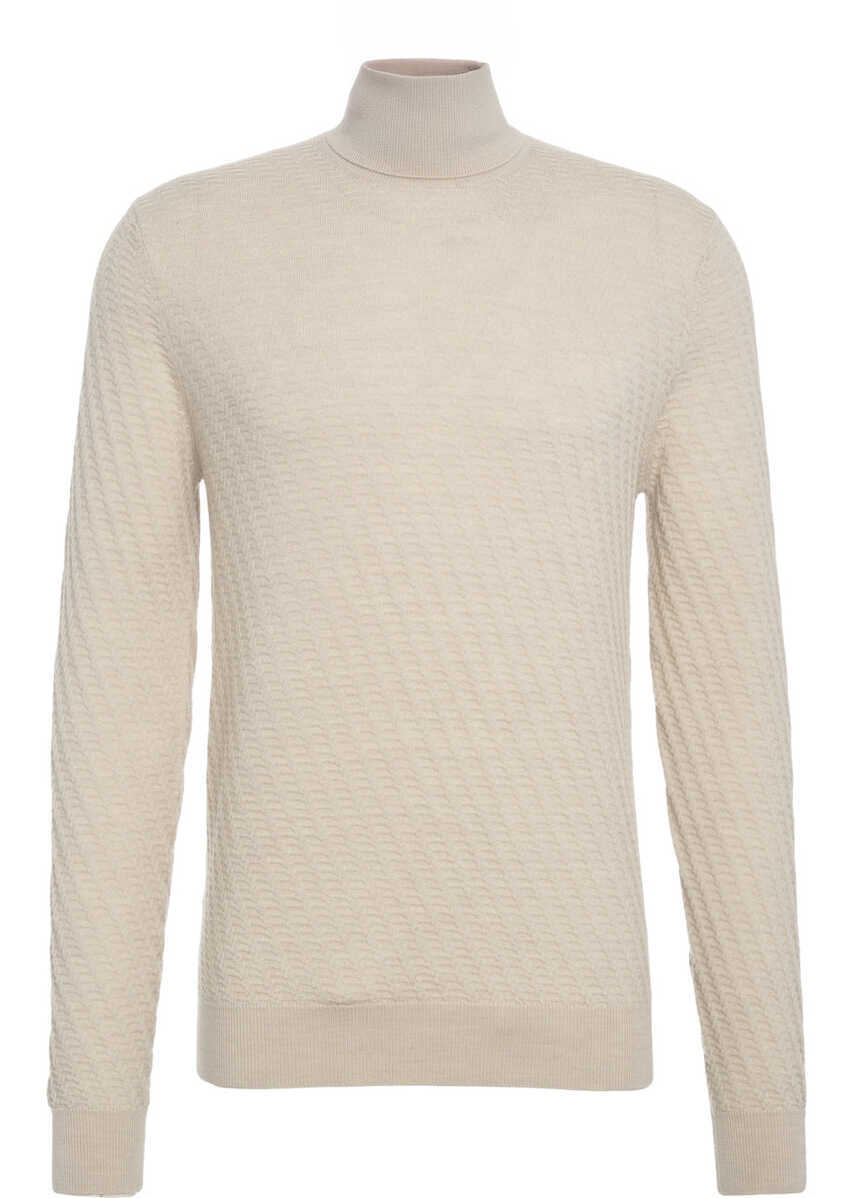 Pulovere Paolo Pecora Virgin wool turtleneck sweater Beige Barbati (BM 19030150) 2