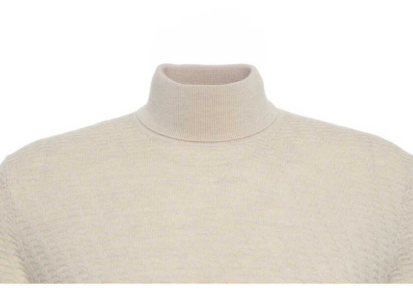 Pulovere Paolo Pecora Virgin wool turtleneck sweater Beige Barbati (BM 19030150) 4