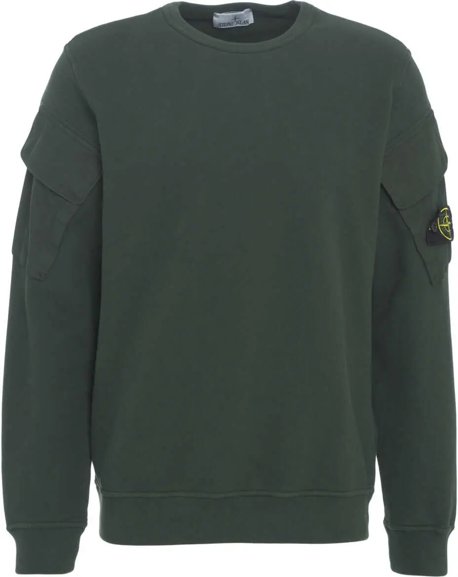 Pulovere casual Stone Island Sweatshirt with sleeve pockets Green Barbati (BM 19030153) 2