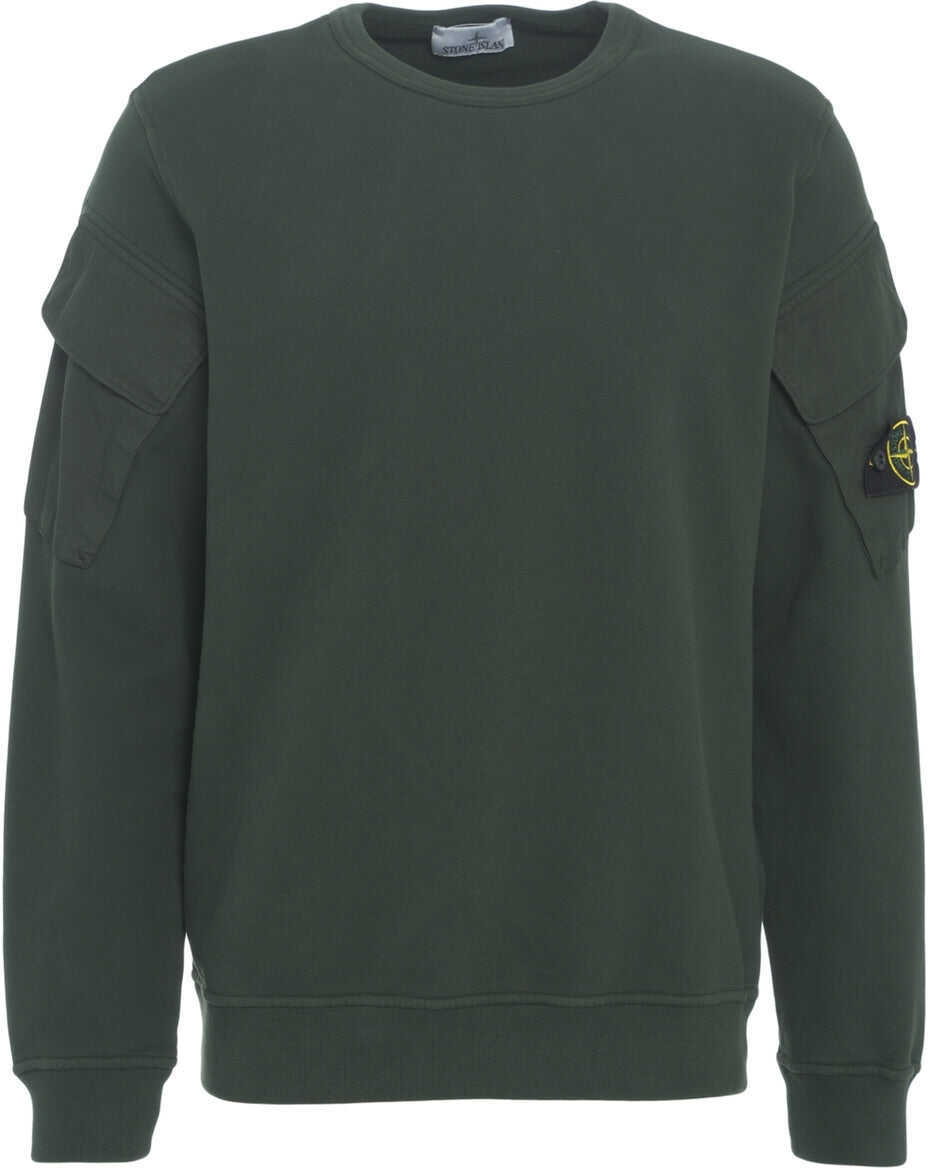 Pulovere casual Stone Island Sweatshirt with sleeve pockets Green Barbati (BM 19030153) 6