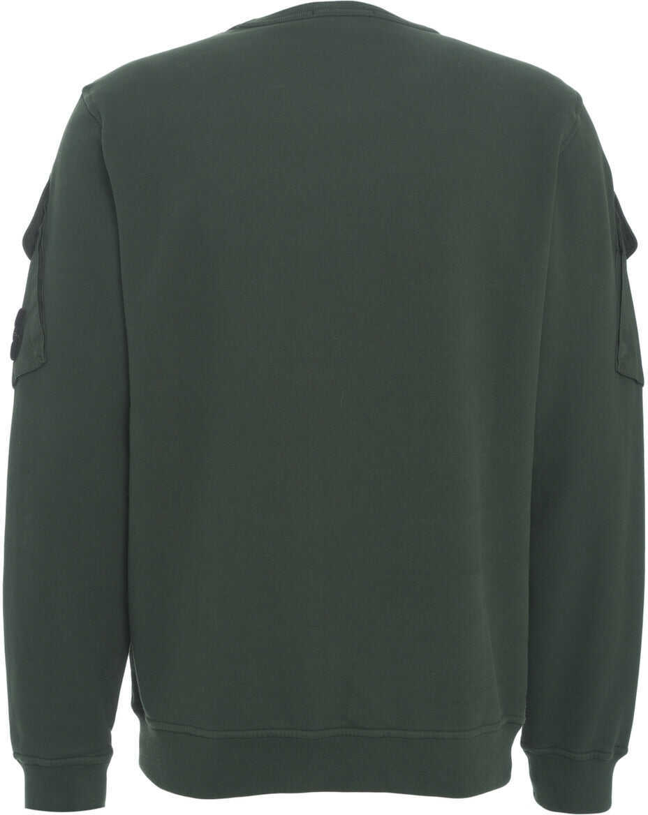 Pulovere casual Stone Island Sweatshirt with sleeve pockets Green Barbati (BM 19030153) 7