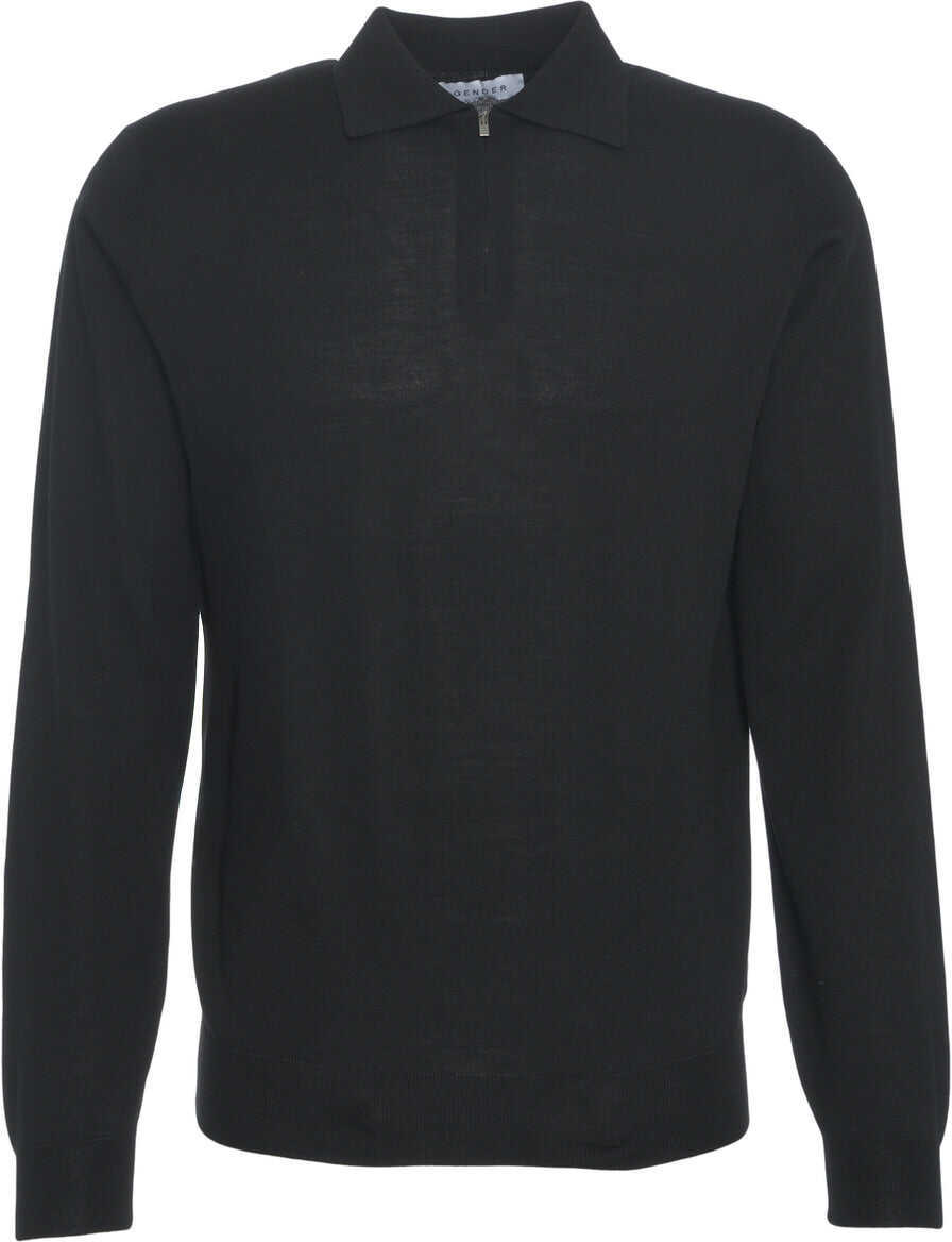 Tricouri Polo Gender Knitted sweater with polo collar Black Barbati (BM 19030177) 2