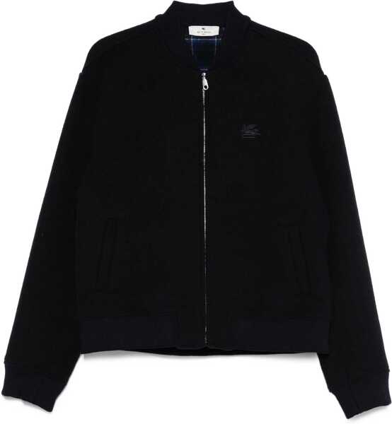Pulovere casual ETRO Bomber with logo embroidery Blue Barbati (BM 19030219) 1