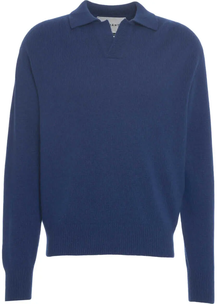 Tricouri Polo AMARANTO Sweater with polo collar Blue Barbati (BM 19030231) 2