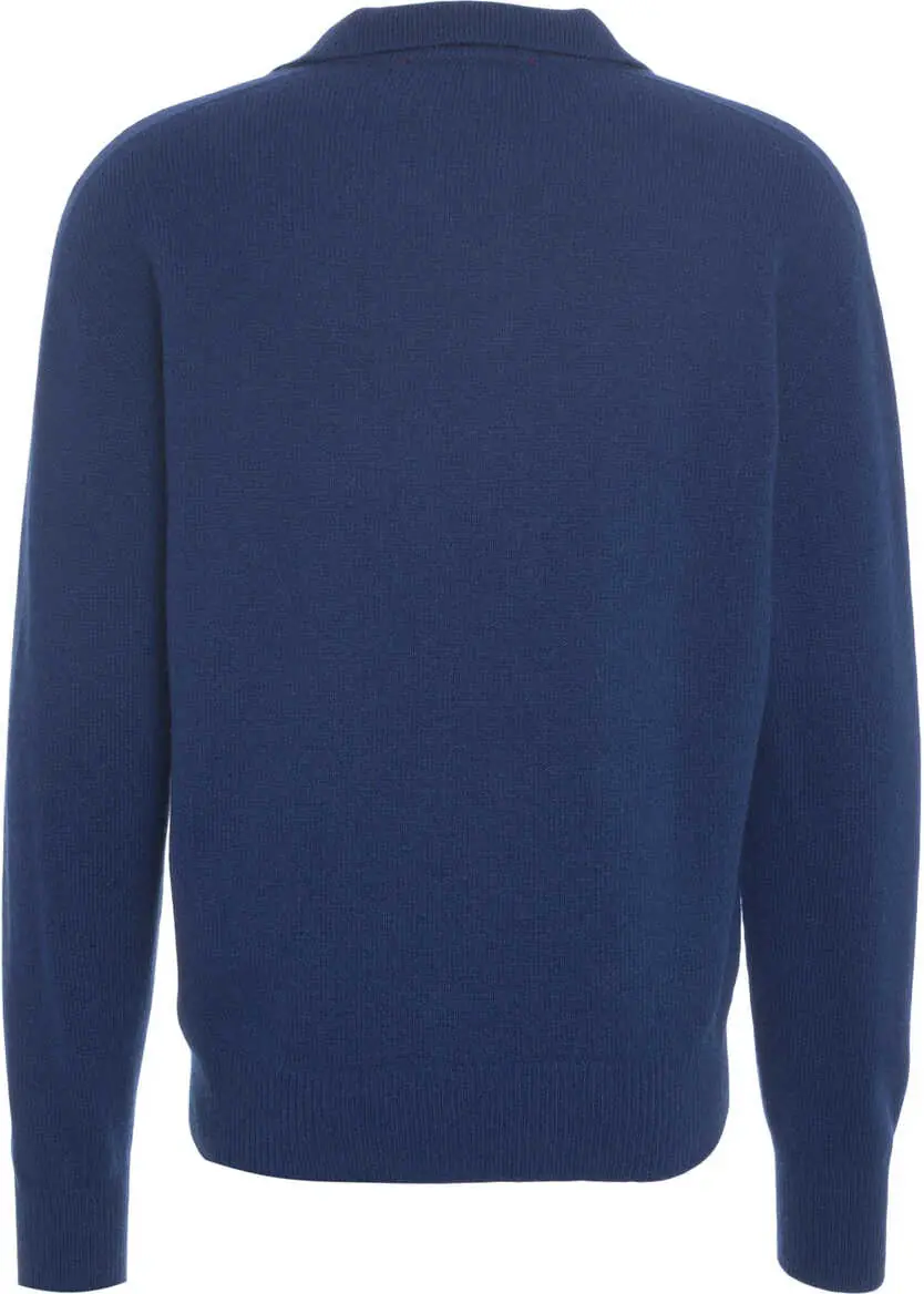 Tricouri Polo AMARANTO Sweater with polo collar Blue Barbati (BM 19030231) 3