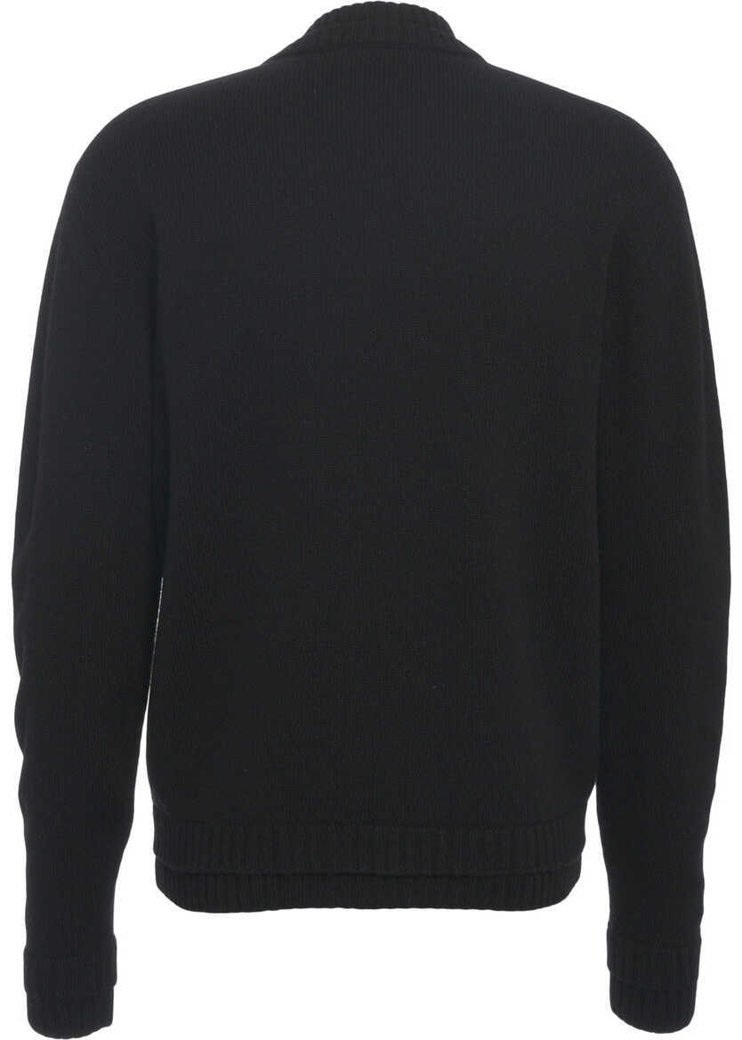 Pulovere Atomofactory Sweater with V-neck Black Barbati (BM 19030243) 3