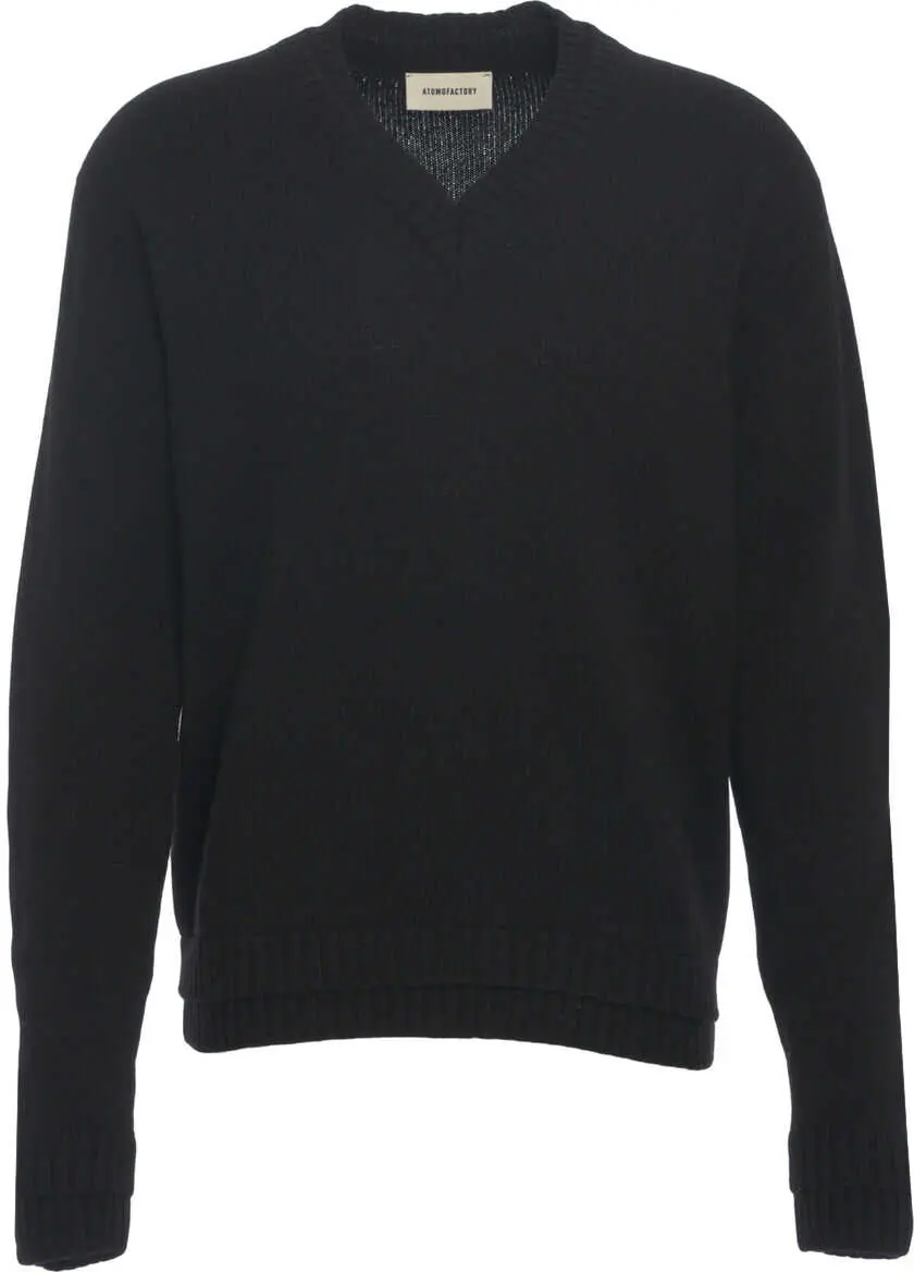 Pulovere Atomofactory Sweater with V-neck Black Barbati (BM 19030243) 1