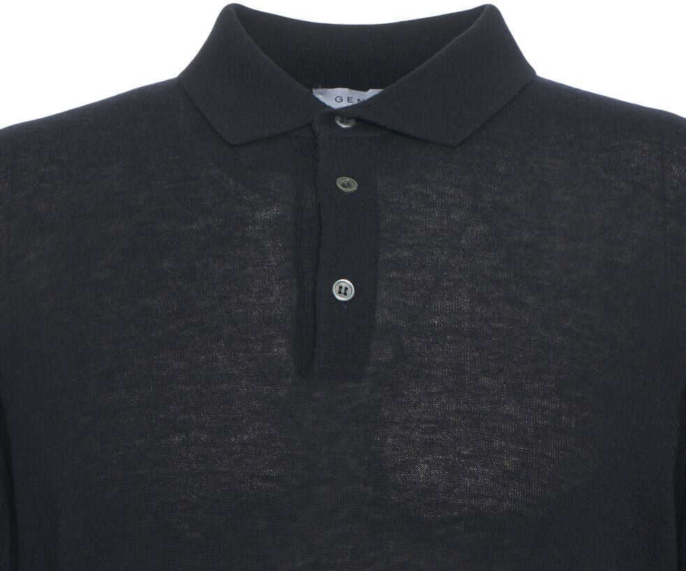 Tricouri Polo Gender Longsleeve knit polo shirt Blue Barbati (BM 19030273) 4