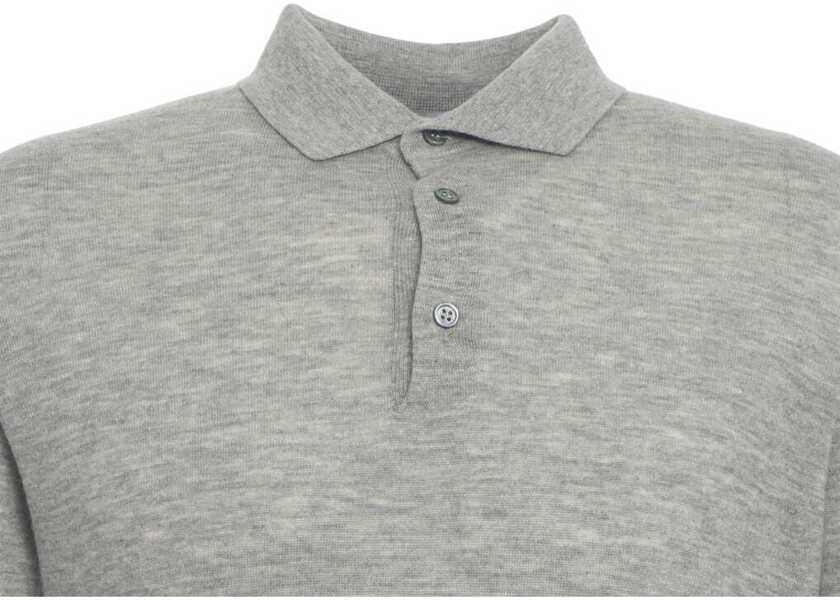 Tricouri Polo Gender Longsleeve knit polo shirt Grey Barbati (BM 19030273) 4