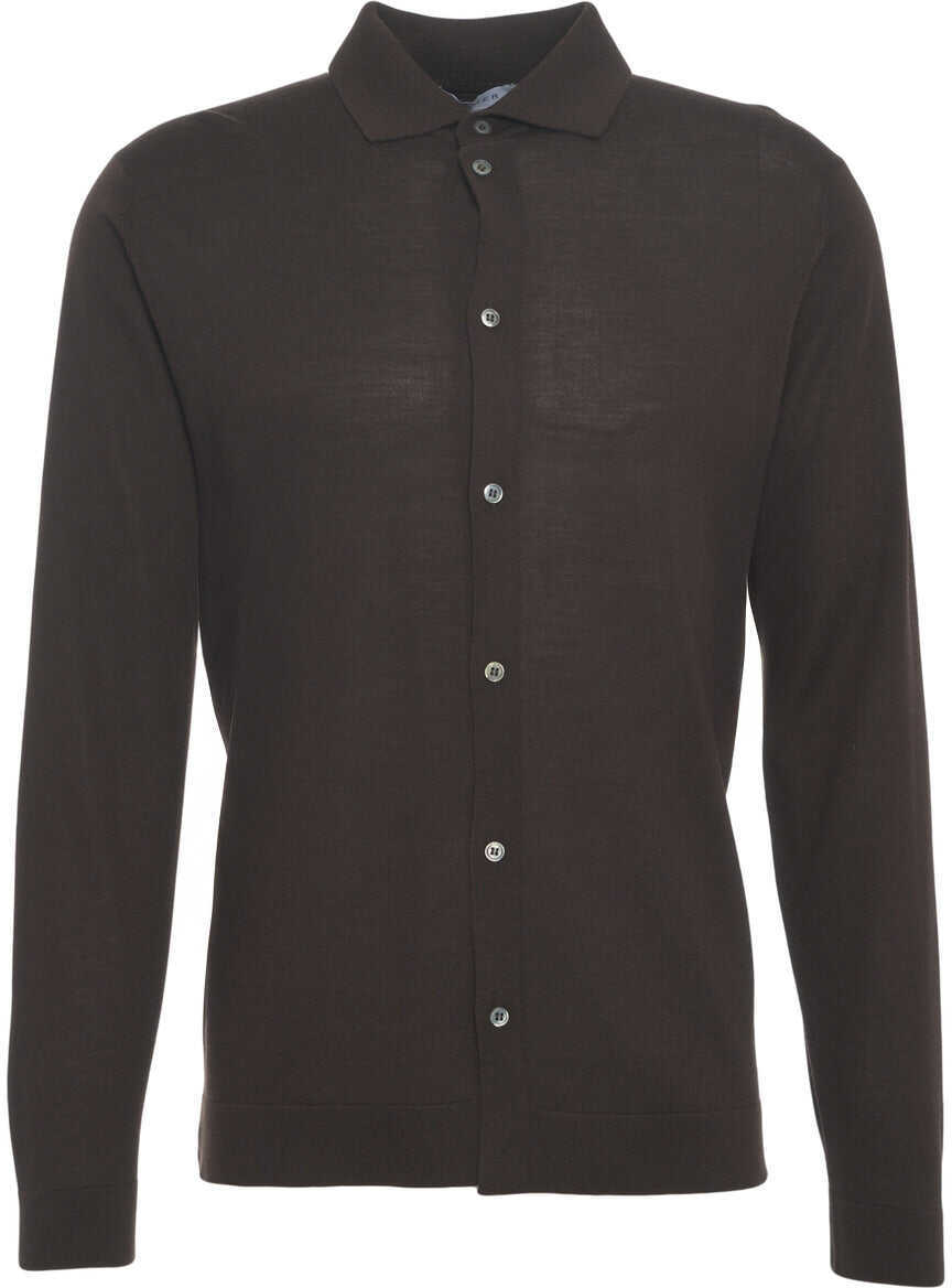 Camasi office Gender Knit virgin wool shirt Brown Barbati (BM 19030282) 2