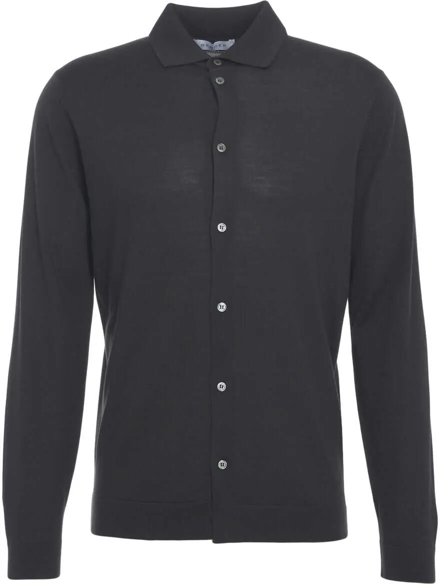 Camasi office Gender Knit virgin wool shirt Black Barbati (BM 19030282) 2