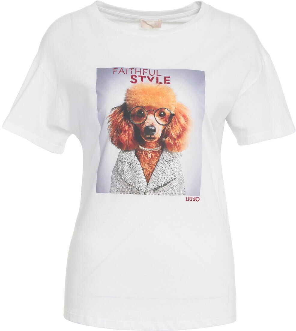 Tricouri Liu Jo White T-shirt with print White Femei (BM 19030327) 2