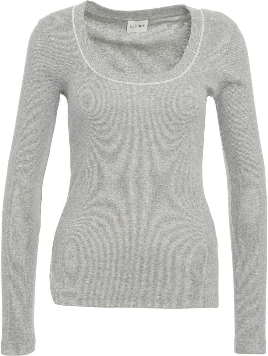 Tricouri CLOSED Ribbed t-shirt Grey Femei (BM 19030333) 2