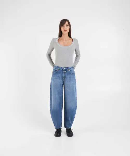 Tricouri CLOSED Ribbed t-shirt Grey Femei (BM 19030333) 3