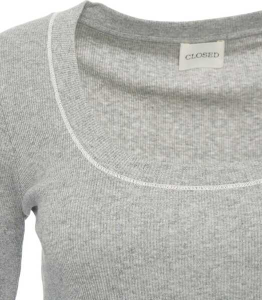 Tricouri CLOSED Ribbed t-shirt Grey Femei (BM 19030333) 6