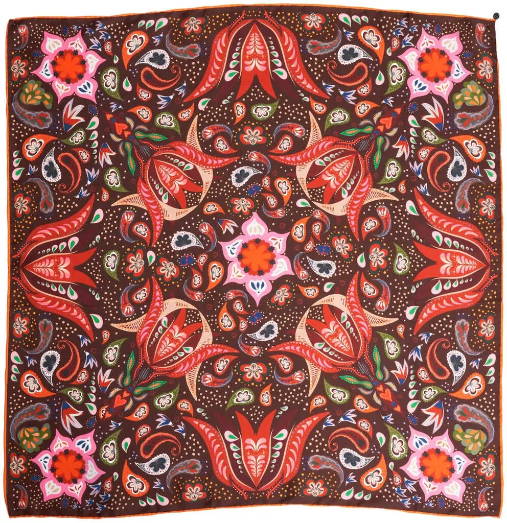Esarfe Codello Foulard with floral print Brown Femei (BM 19030336) 3