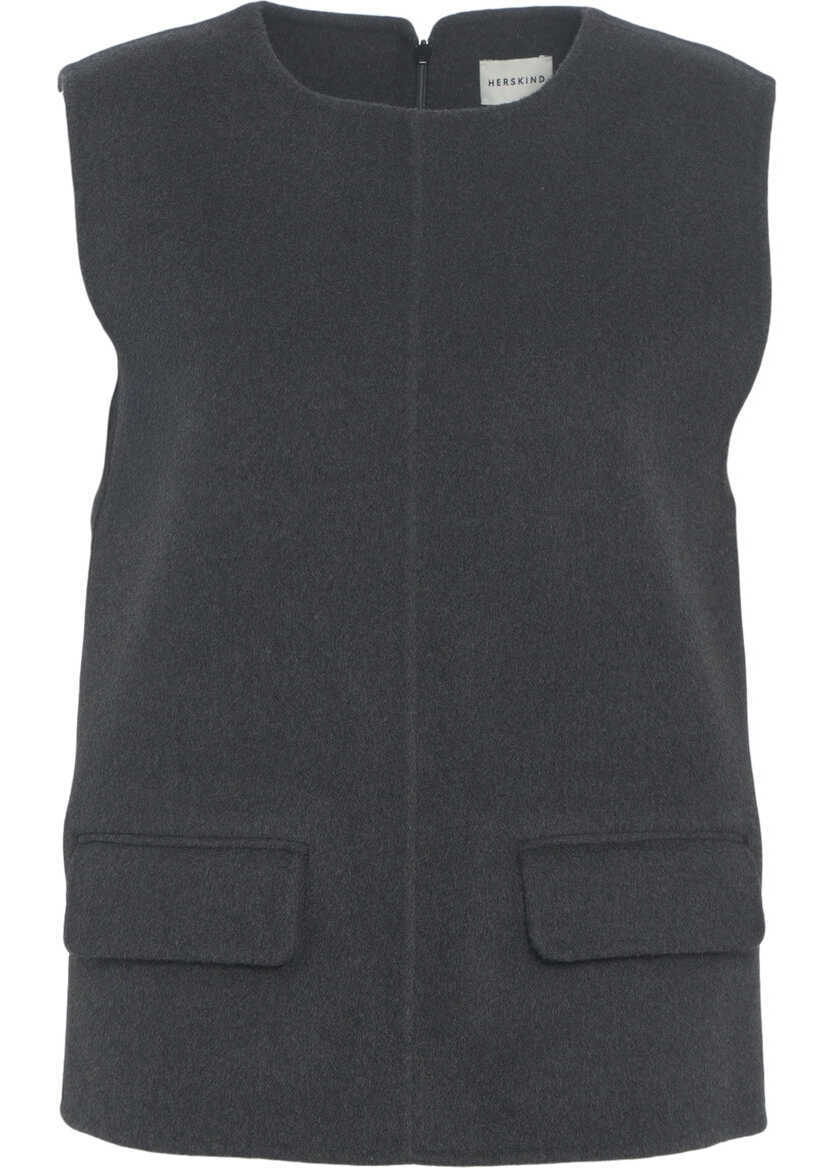 Maiouri Herskind Top with patch pockets Ease Grey Femei (BM 19030339) 2