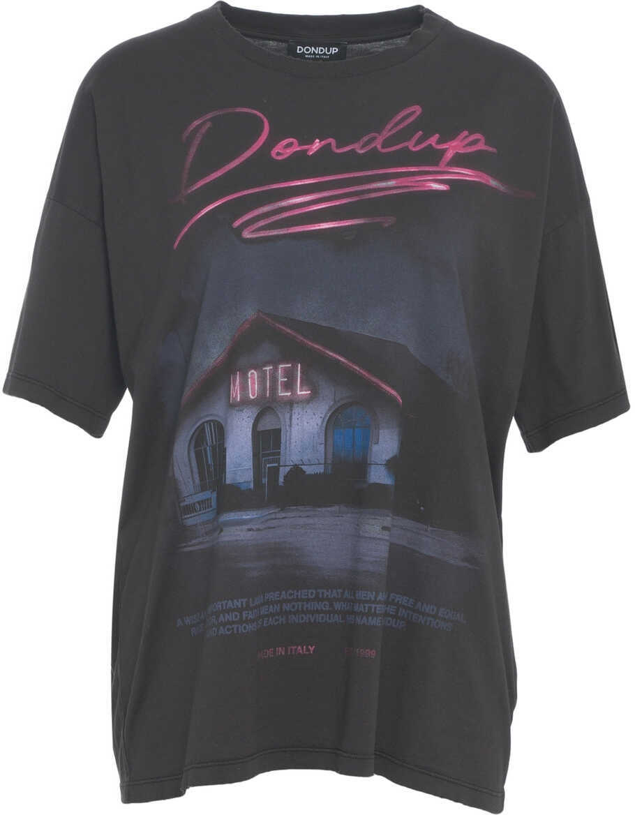 Tricouri Dondup T-shirt with print Black Femei (BM 19030351) 2