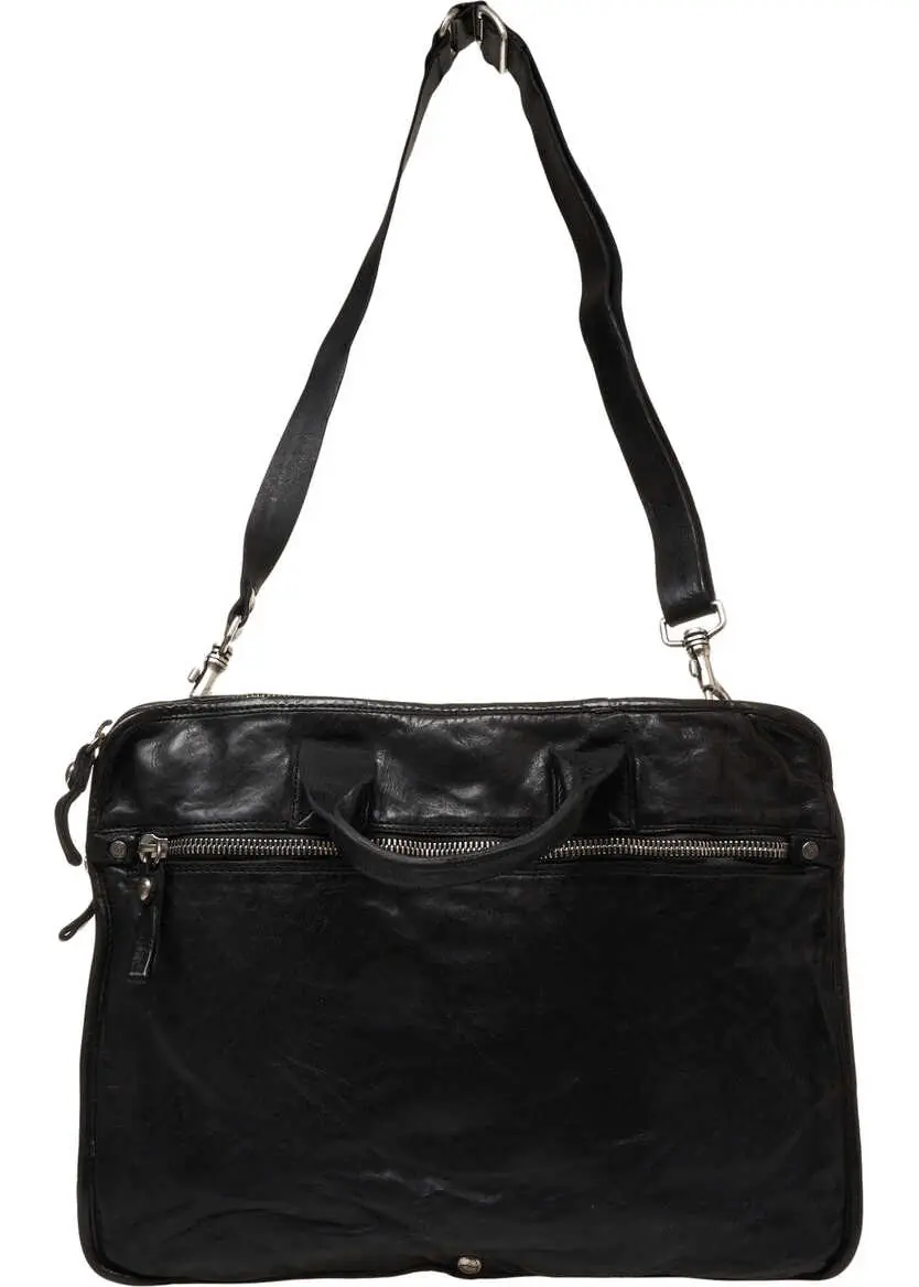 Genti de laptop & serviete CAMPOMAGGI Leather briefcase Black Barbati (BM 19030354) 2