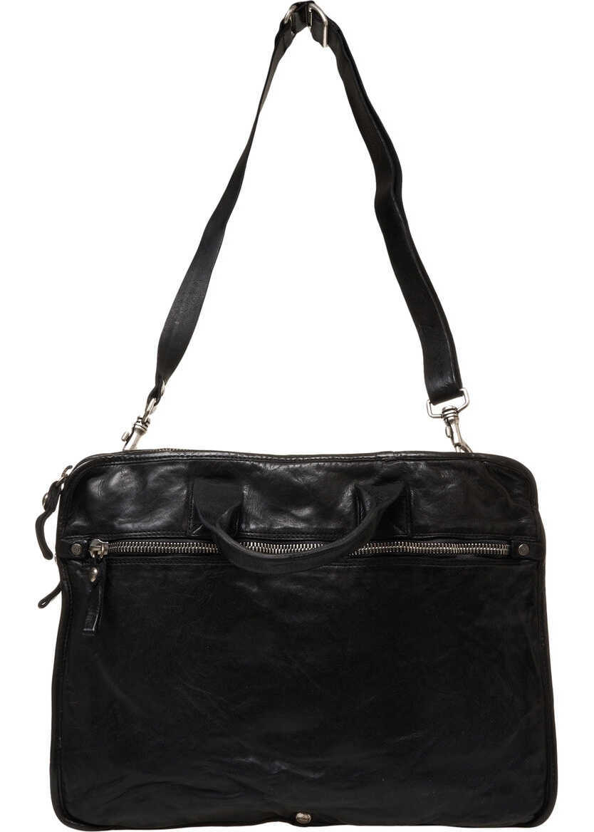 Genti de laptop & serviete CAMPOMAGGI Leather briefcase Black Barbati (BM 19030354) 7