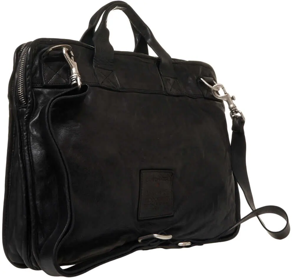 Genti de laptop & serviete CAMPOMAGGI Leather briefcase Black Barbati (BM 19030354) 9